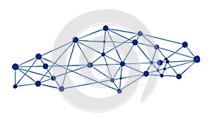 Connected Nodes Mesh Network Vector, Abstract Technology Background, vector design Generative AI