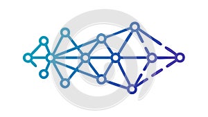 Connected Nodes Network, Abstract Digital Technology Grid, vector design Generative AI
