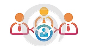 Connected People Network and Teamwork Icon, vector design Generative AI