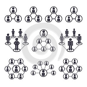 Connected people and social network icons