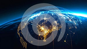 Connected Planet Earth A Visual Representation of Global Interaction and Technological Unity