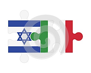 Puzzle of flags of Israel and Italy, vector