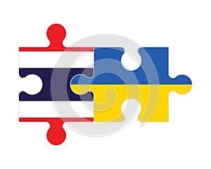 Puzzle of flags of Thailand and Ukraine, vector