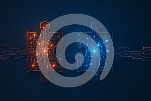 Connected Puzzle Pieces with Circuit Board Design for Integration and Technological Solutions