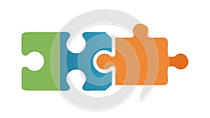 Connected Puzzle Pieces: Harmony & solution icon. vector design Generative AI