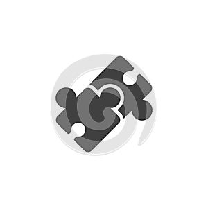Connected puzzle pieces vector icon