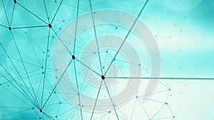 Connected random shapes chaos abstract triangles and dots