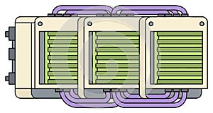 Connected Server Rack System Vector Illustration