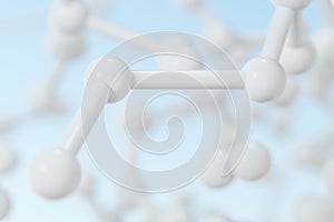 Connected spheres with blue background, 3d rendering photo