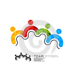 Connected team leadership symbol