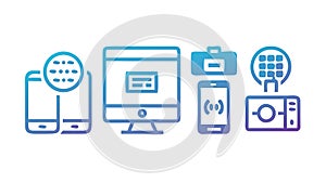 Connected Tech Devices Digital Network Smart Solutions Vector, vector design Generative AI
