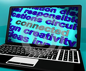Connected Word Shows Globalisation Internet And Networking