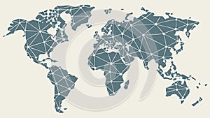 Connected World Map, Global Network, vector design Generative AI