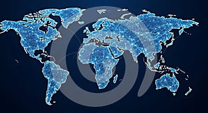 Connected World Map Network