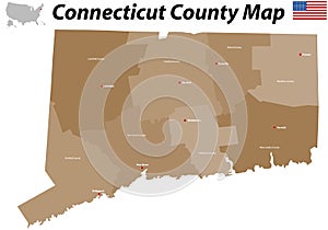 Connecticut county map