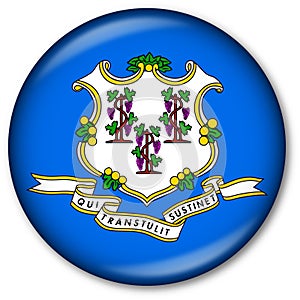 Connecticut State Flag Button