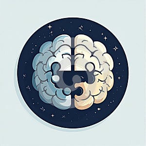 Connecting Brain Hemispheres Puzzle Concept