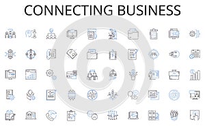 Connecting business line icons collection. Exceptional, Talented, Gifted, Extraordinary, Uncommon, Skilled, Genius