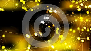 Connecting Dots and Lines Black and Gold Abstract Background photo