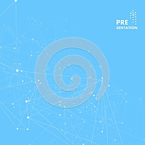 Connecting dots and lines. Graphic plexus element. Molecule or atom or dna concept. Science and technology vector