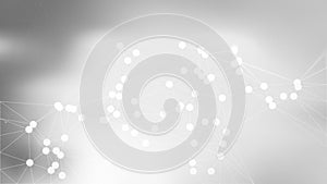 Connecting Dots and Lines Light Grey Blur Background photo