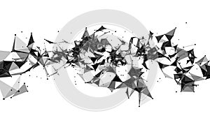Connecting dots and lines in triangle structure. Futuristic abstract compositions. Technology abstract vector background