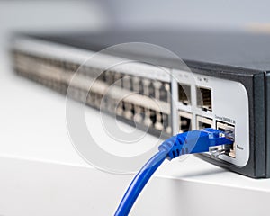 Connecting Ethernet Cable to Network Switch.