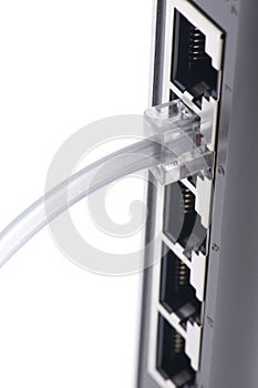 Connecting ethernet switch closeup