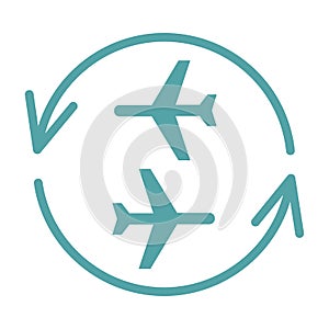 Connecting flights symbol icon