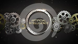 Connecting Gear wheels, and make keyword, ''ARTIFICIAL INTELLIGENCE'