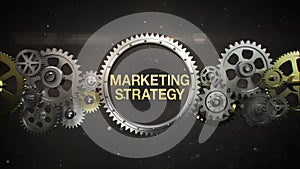 Connecting Gear wheels and make keyword, 'MARKETING STRATEGY'