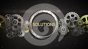 Connecting Gear wheels and make keyword, 'SOLUTION'