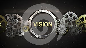 Connecting Gear wheels and make keyword, 'VISION'