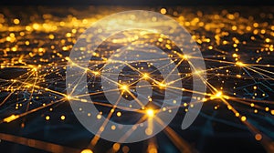 Connecting network illuminating global data technology concept