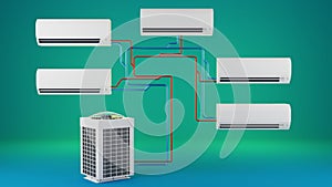 Vrf multisystem split air conditioners photo