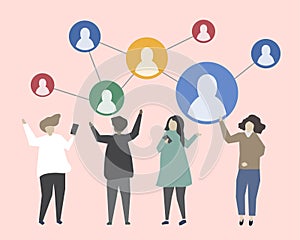 Connecting people with each other illustration