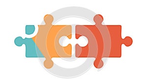 Connecting puzzle pieces: Teamwork, problem-solving, and unity, vector design Generative AI