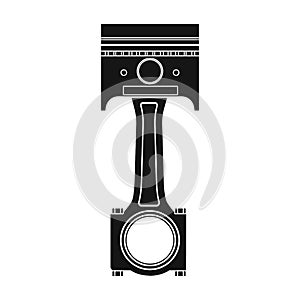 Connecting rod with piston single icon in black style for design.Car maintenance station vector symbol stock