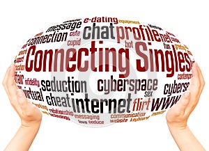 Connecting Singles word cloud hand sphere concept photo