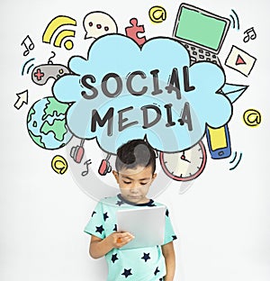 Connecting Social Media Communication Concept photo