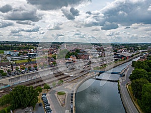 Connecting Threads: Aerial View of Halle's Waterways and Bridges