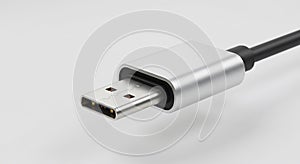 Connecting Usb Cable Close-up for Data Transfer and Charging