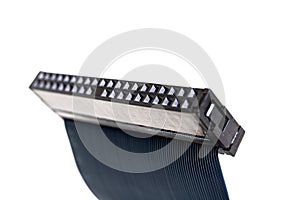 Connection on a computer cable isolated on white background