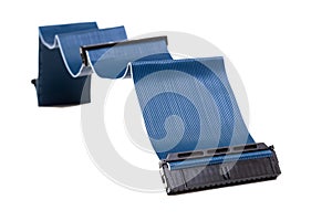 Connection on a computer cable isolated on white background