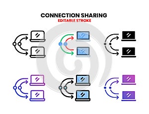 Connection Computer icon set with different style