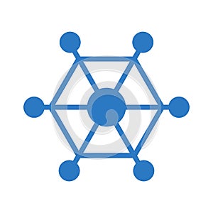 Connection glyph color flat vector icon