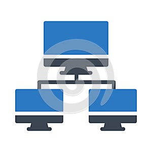 Connection glyph colour vector icon