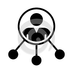 Connection glyph flat vector icon