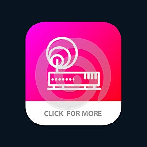 Connection, Hardware, Internet, Network Mobile App Button. Android and IOS Line Version