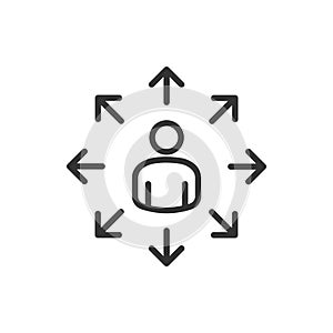 Connection icon. Business teamwork, team building, work group and human resources minimal thin line web icon set